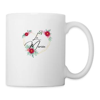Bride heart floral - matching tshirt - Mug - white - Right