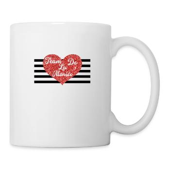The bride's team with red heart-matching tshirt - Mug - white - Right