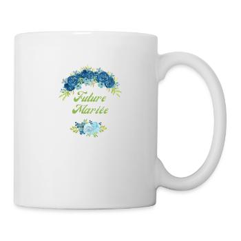 Zukünftige Braut Blue Flowers - Passendes T-Shirt - Tasse - Weiß - Rechts