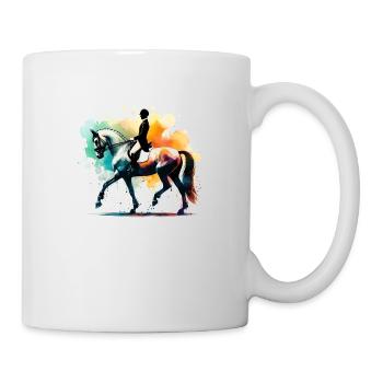 Dressurreiter aquarell Stil - Tasse - Weiß - Rechts