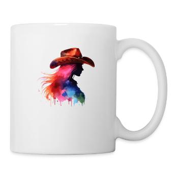 Cow Girl Silhouette Watercolor - Mug - white - Right