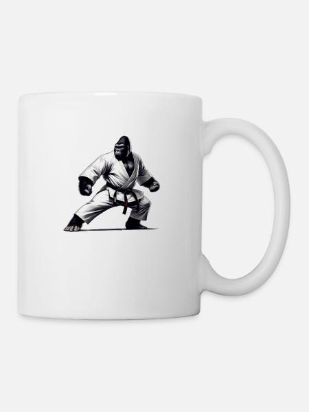 Gorilla Kampfkunst - Tasse - Weiß