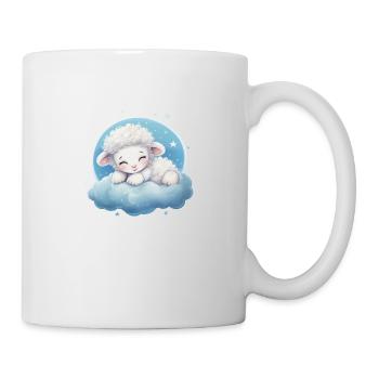 Mignon mouton endormi pour bébés et enfants - Mug blanc - blanc - Droite
