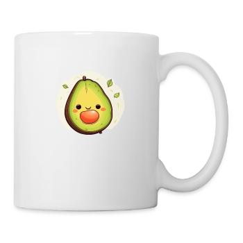 Glückliche Avocado mit Kern - Tasse - Weiß - Rechts