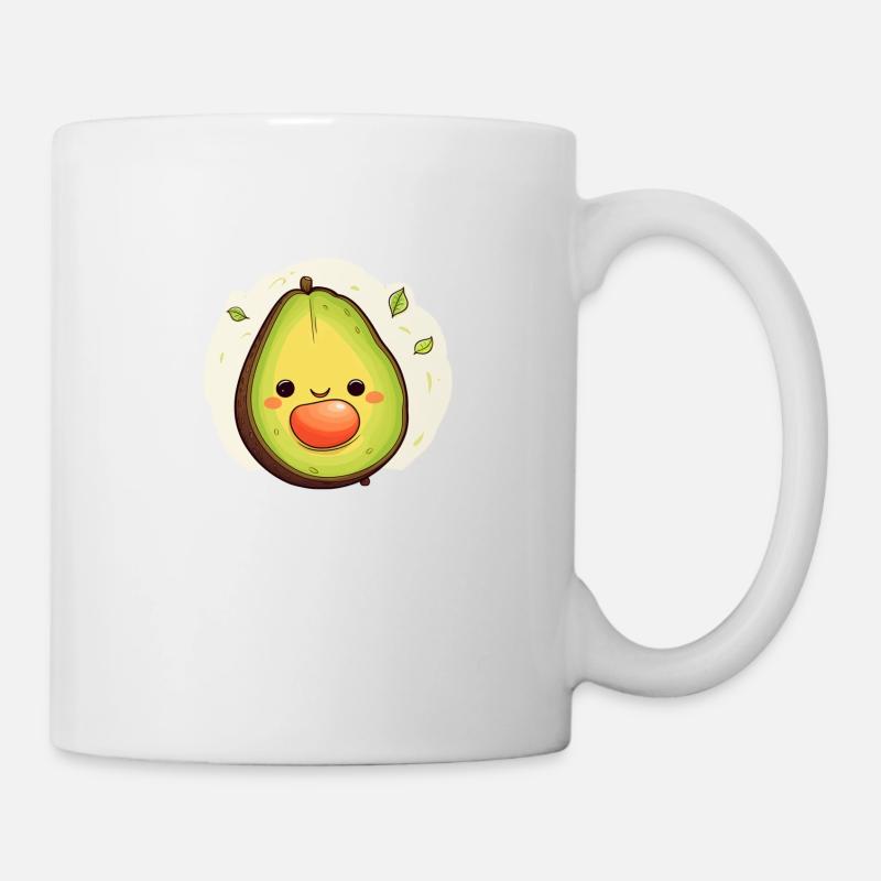 Glückliche Avocado mit Kern - Tasse - Weiß