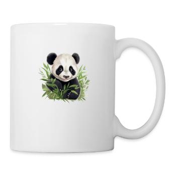 Panda mignon jetant un coup d’œil hors d’un buisson - Mug blanc - blanc - Droite