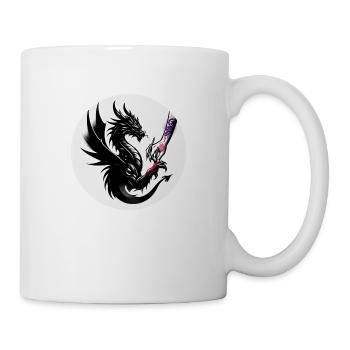 Stylish Tattooed Dragon - Mug - white - Right
