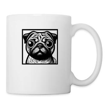 Playful Pug Portrait - Mug - white - Right