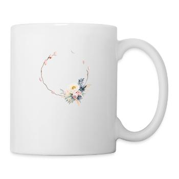 Floral Half Wreath Pastel Personalizable - Mug - white - Right