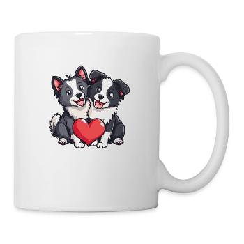 Border Collie Chiens Couple Amour Couple Amoureux - Mug blanc - blanc - Droite