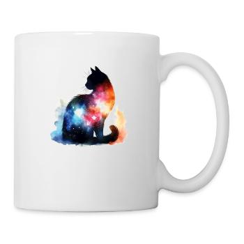 Cat silhouette colorful watercolor I - Mug - white - Right