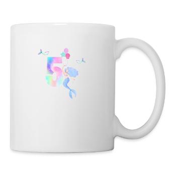 5e anniversaire sirène - Mug blanc - blanc - Droite