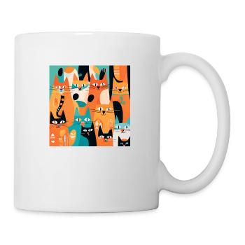 Boho Cats Abstrakt Plants - Tasse - Weiß - Rechts