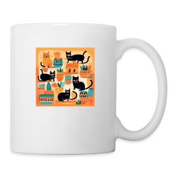 Boho Cats Abstrakt Plants 2 - Tasse - Weiß - Rechts