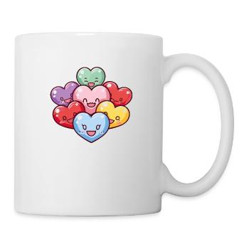 Bunte Herzen Gruppe LIebe - Tasse - Weiß - Rechts