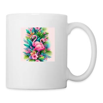 Tropische Flamingo-Oase - Tasse - Weiß - Rechts