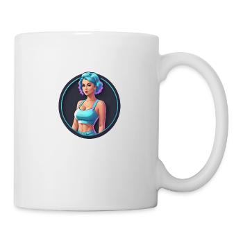 Fille rétro aux cheveux bleus - Mug blanc - blanc - Droite