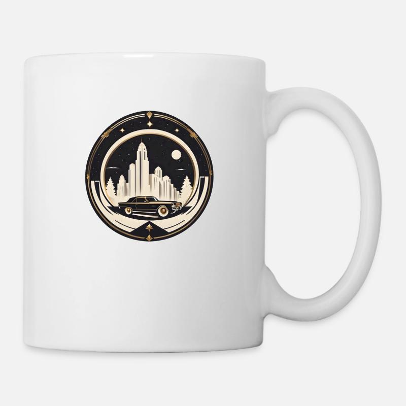 Auto & City im Art-déco-Stil - Tasse - Weiß