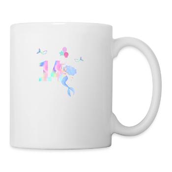 14e anniversaire sirène - Mug blanc - blanc - Droite