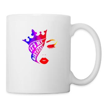Beautiful female paint art Face colorful woman - Mug - white - Right