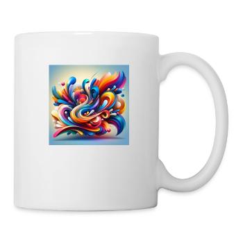 Farbenfluss der Abstraktion - Tasse - Weiß - Rechts