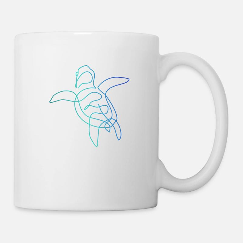 Dessin au trait tortue - Mug blanc - blanc