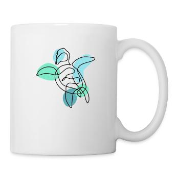 Turtle One Line Art Colorful - Mug - white - Right