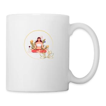 Peace of heart : Woman in the Lotus position - Mug - white - Right