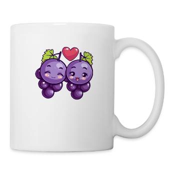 Weintrauben Paar Liebe Herz Valentinstag - Tasse - Weiß - Rechts