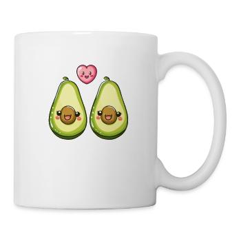 Avokado Paar Liebe Herz Valentinstag - Tasse - Weiß - Rechts