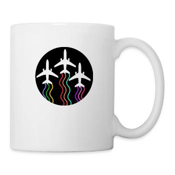 Airplane trail formation - Mug - white - Right