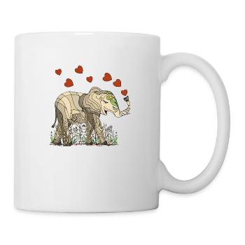 Elefant - Tasse - Weiß - Rechts