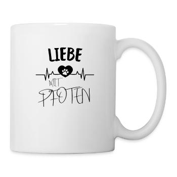 Liebe mit Pfoten - Tasse - Weiß - Rechts