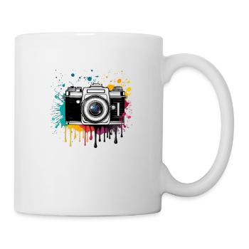 Retro Camera Logo, Retro Camera Motif, Oldschool - Mug - white - Right