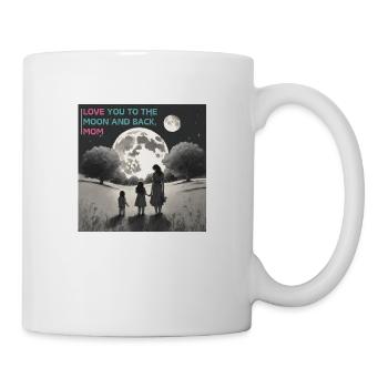 Muttertag: Love You to the Moon and Back Mom - Tasse - Weiß - Rechts