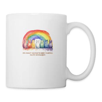 Mimikama Regenbogen Katzen - Tasse - Weiß - Rechts