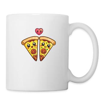 Pizza Couple Love Heart Valentine's Day - Mug - white - Right