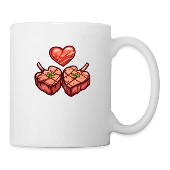 Steak Meat Giillen Couple Love Heart - Mug - white - Right