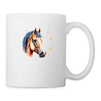 Wild und Frei: Pferdekopf - Tasse - Weiß - Rechts