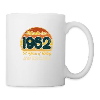 Geboren im Jahr 1962 – Vintage 1962 Geburtstag Retro - Tasse - Weiß - Rechts