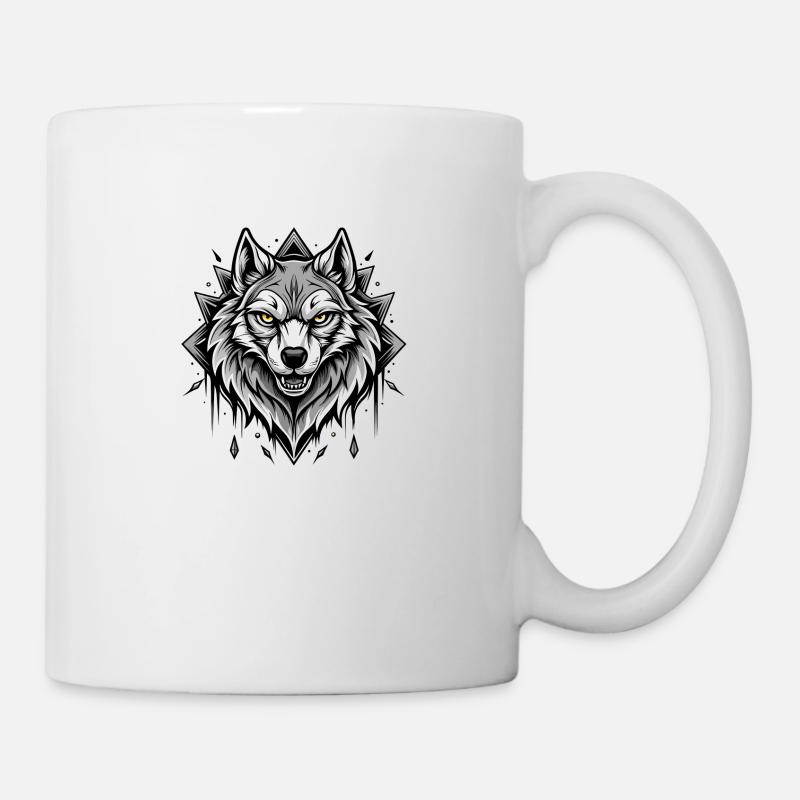 Loup noir et Wihte - Mug blanc - blanc