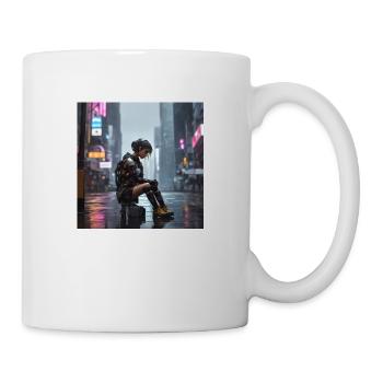 Sad Girl in the rain - Tasse - Weiß - Rechts
