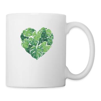 Monstera Heart Leaf Plants Garden Variegata Leaf - Mug - white - Right