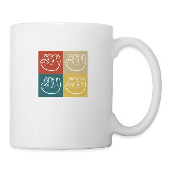 Retro Vintage Faultier - Tasse - Weiß - Rechts