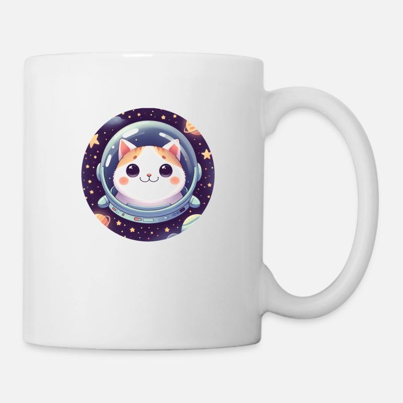 Space, Cat, Astronaut - Mug - white