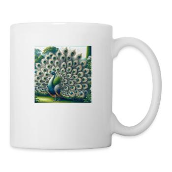 Pfau - Tasse - Weiß - Rechts