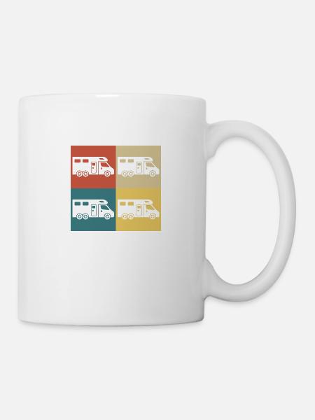 camping car vintage rétro - Mug blanc - blanc