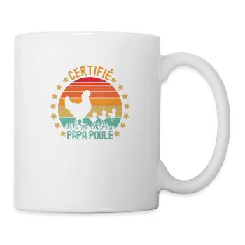 meilleur papa Certifié papa poule - Mug blanc - blanc - Droite
