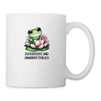 Grenouille « sucrée et irrésistible » avec le dicton - Mug blanc - blanc - Droite