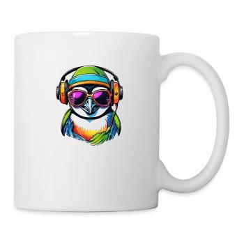 Cooler lustiger Gamer Pinguin - Tasse - Weiß - Rechts